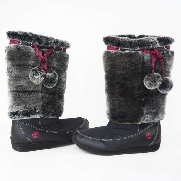 TIMBERLAND Winterberry Tall Fur Boot Black Suede - Picture 6 of 11